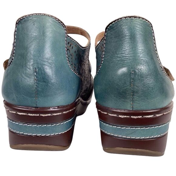 L'ARTISTE BY SPRING STEP Mamata Mary Jane Wedge Shoes EU Size 38 US 7.5 8 Green - Picture 6 of 16